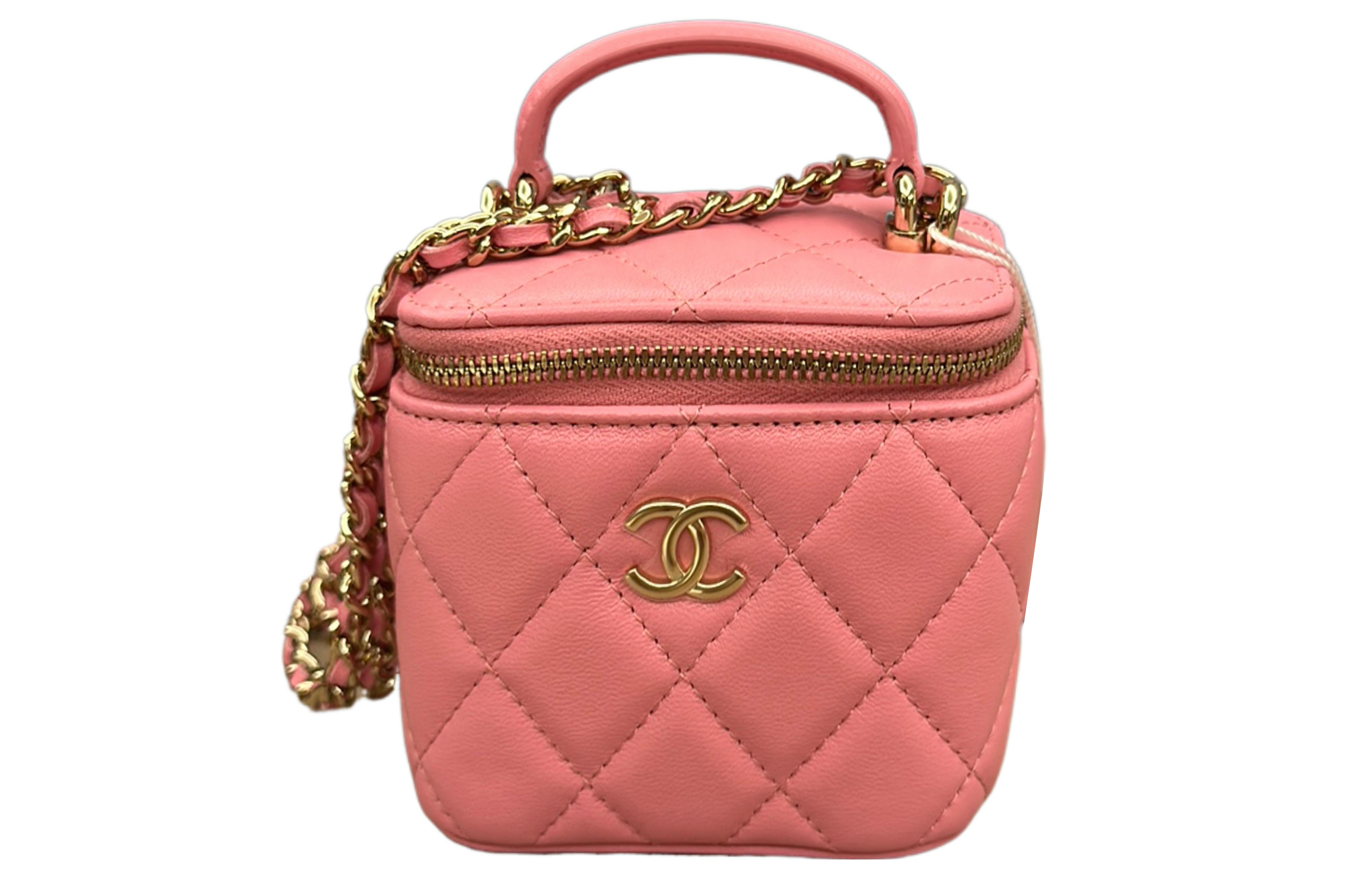 CHANEL Sheepskin Box Bag, Handbag, Shoulder Bag, Crossbody Bag Women's Pink