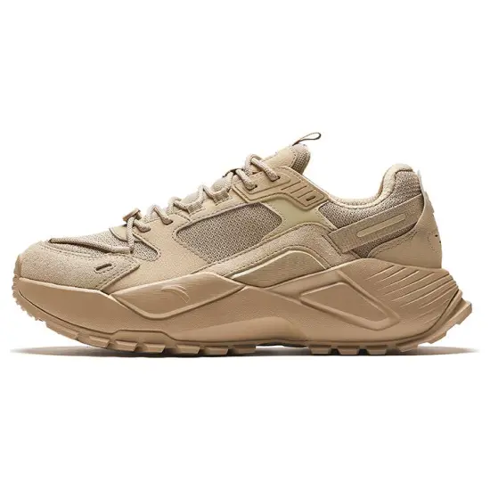 ANTA Chunky Sneakers Men Low-Top Natural Wood Color