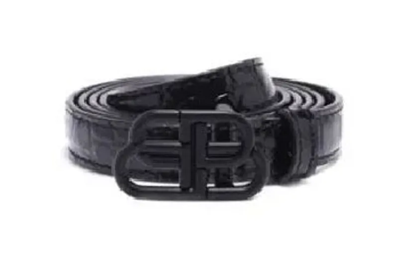 Balenciaga Thin Decoration Leather Belts Women's Black