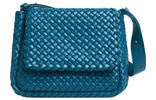 Bottega Veneta Sheepskin Crossbody Bag, Shoulder Bag Women's Deep Sea Blue