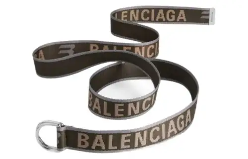 Balenciaga Polyester Belts Men's Dark Green Width 3.5cm