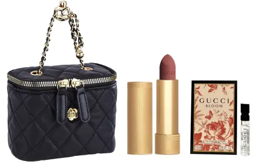 GUCCI Gucci, matte lipstick, set, small one-shoulder bag, perfume for professional use, aromatherapy, translucent shading, sample