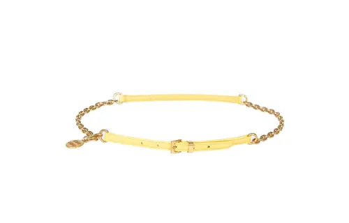 MIU MIU Leather Belts Women's Yellow Width 1CM