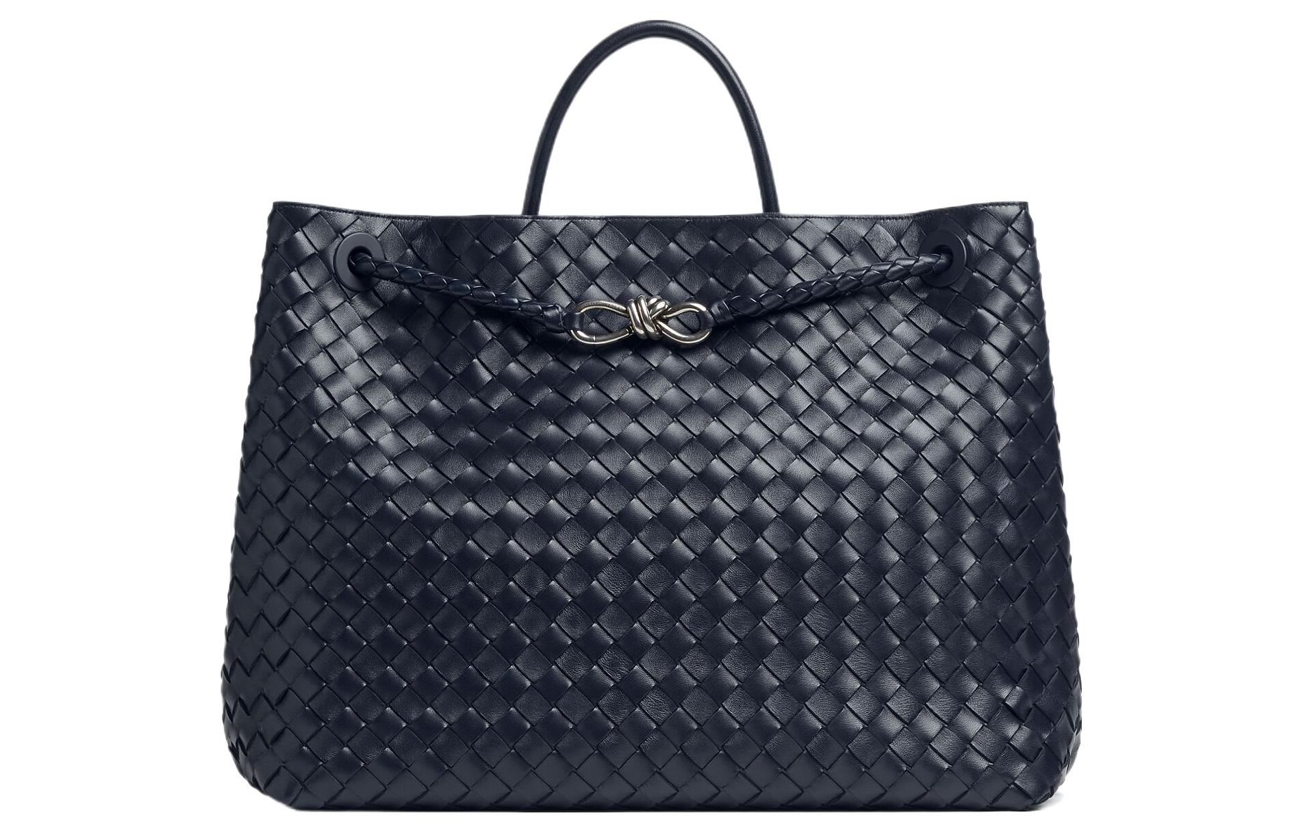 Bottega Veneta Andiamo Lambskin Shoulder Bag, Crossbody Bag, Handbag Large Women's Space Blue