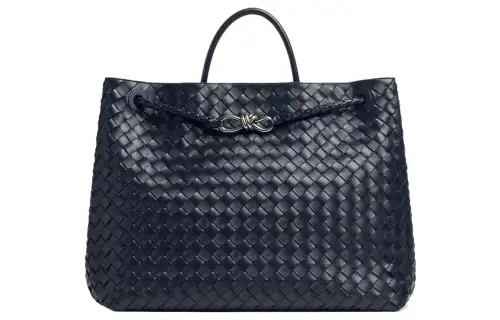 Bottega Veneta Andiamo Lambskin Shoulder Bag, Crossbody Bag, Handbag Large Women's Space Blue
