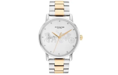 COACH Wrist Watches Quartz Movement Stainless Steel Strap 36mm Silver Dial Women's Watch