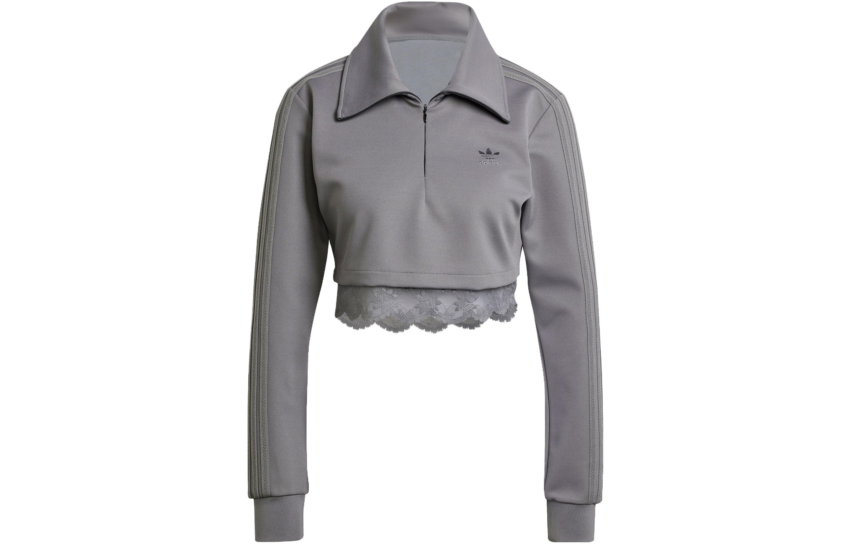 Женское худи adidas originals TRACK TOP (серое)
