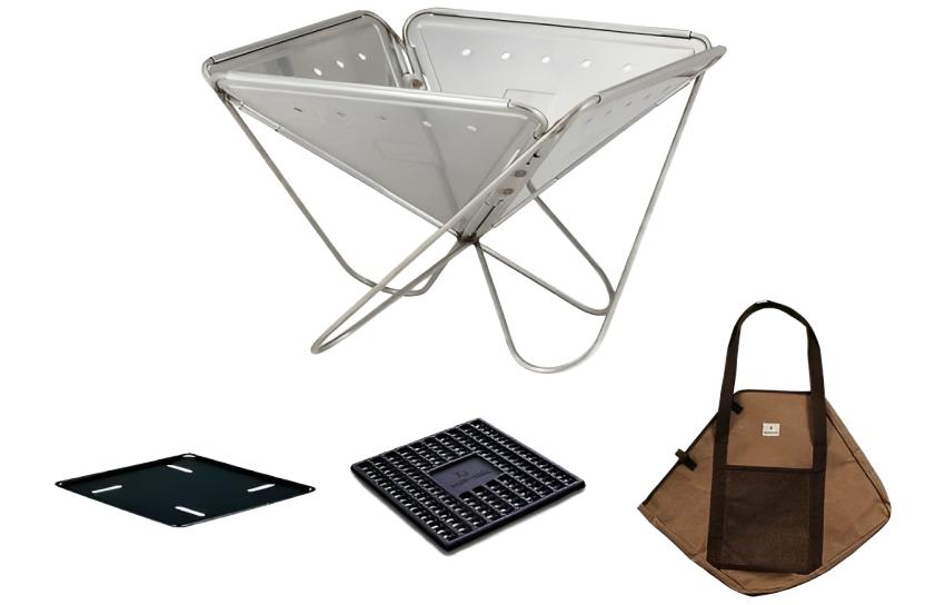 Snow Peak Barbecue Grills & Griddles Outdoor Camping Fire Pit M Combo Set