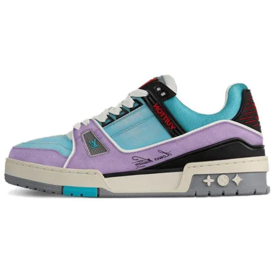 LOUIS VUITTON Trainer Skateboard Shoes Women's Low-Top Blue Purple