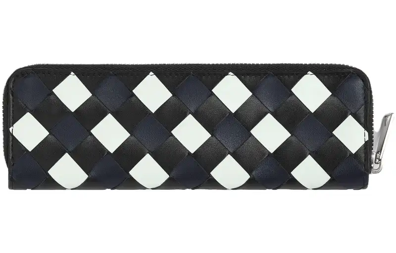 Bottega Veneta Calfskin Pencil Case Storage Bag Women's Black Space Glacier