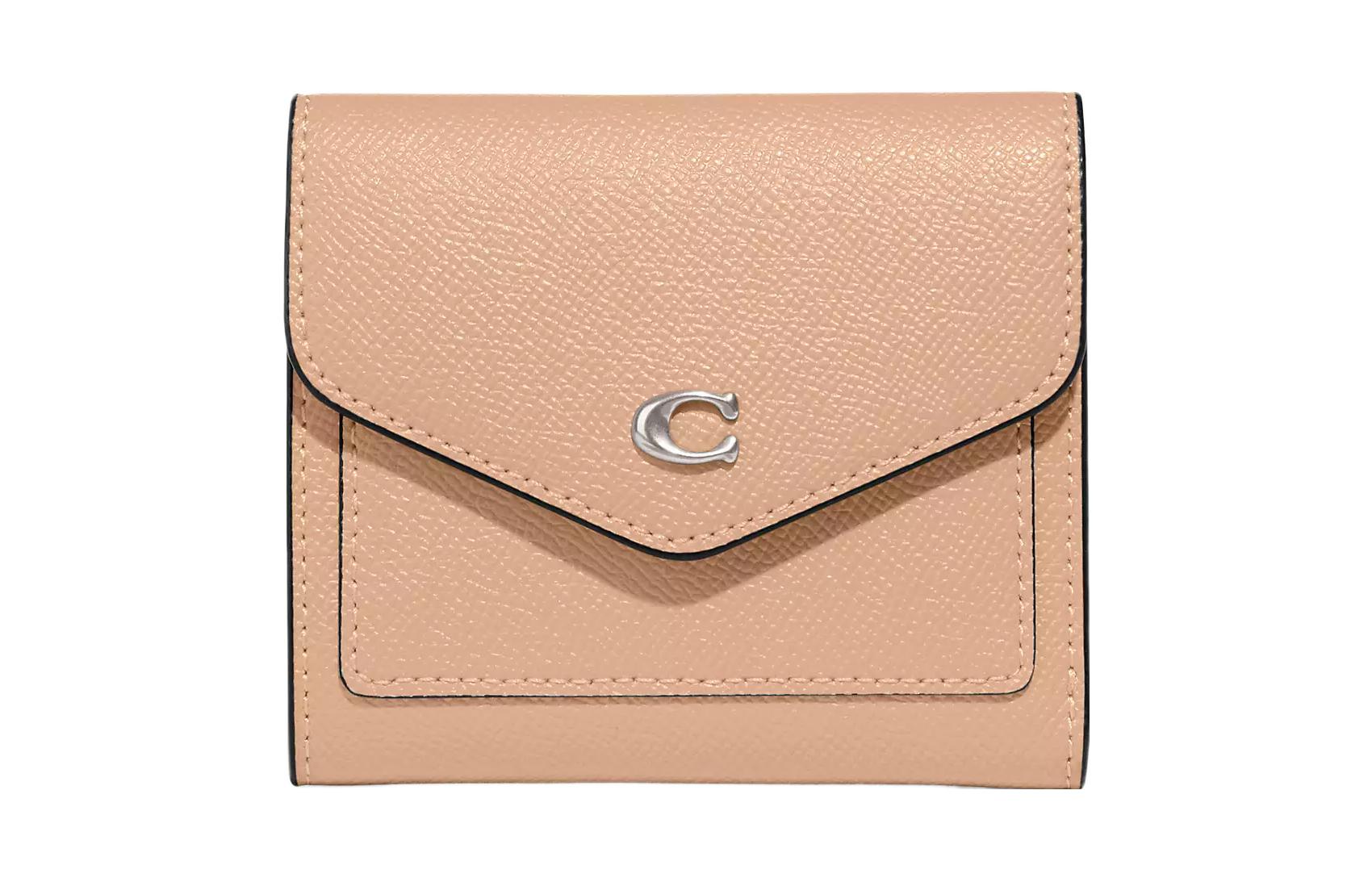 COACH Wyn Split Cow Leather Wallet Women's Nude