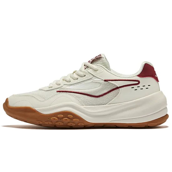 Erke Casual Shoes Men Low-Top Microcrystal White Velvet Red