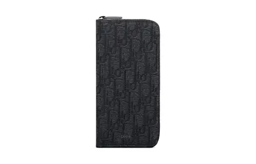 DIOR Oblique Jacquard Wallet Men's Black