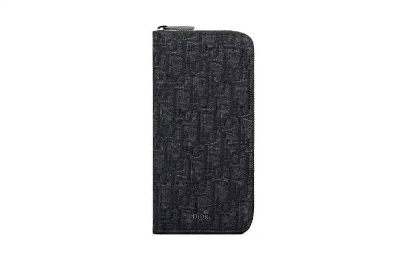 DIOR Oblique Jacquard Wallet Men's Black