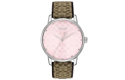 COACH Wrist Watches Quartz Movement Leather Strap 36mm Pink Watch Dial Women's Watch