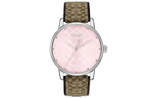 COACH Wrist Watches Quartz Movement Leather Strap 36mm Pink Watch Dial Women's Watch