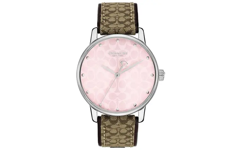 COACH Wrist Watches Quartz Movement Leather Strap 36mm Pink Watch Dial Women's Watch