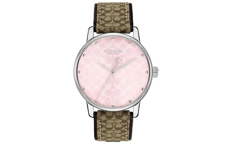 COACH Wrist Watches Quartz Movement Leather Strap 36mm Pink Watch Dial Women's Watch