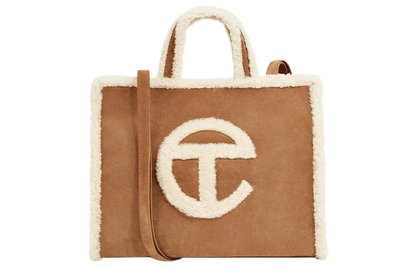 UGG Shearling Tote Bag, Shopping Bag, One Shoulder Handbag, Crossbody Bag Medium Women's Chestnut