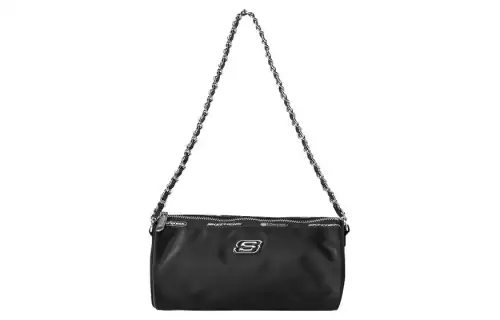 Skechers LeSportsac LePoesi, Collaboration Fabric Cylinder Bag, Shoulder Bag Small Unisex Dark Blue Black