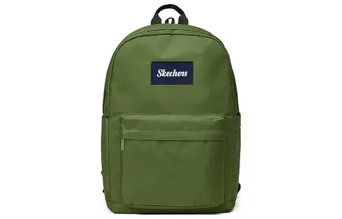 Skechers Zip Closure Fabric Backpack Large Unisex Olive Green