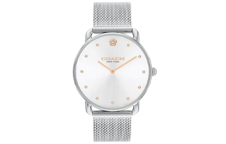 COACH Wrist Watches Quartz Movement Stainless Steel Strap 36mm White Dial Women's Watch 30M Waterproof