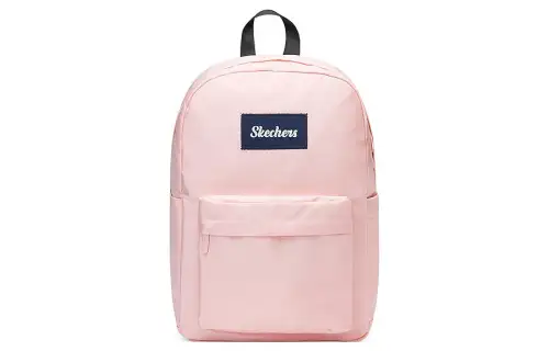 Skechers Zip Closure Fabric Backpack Large Unisex Pink Flesh