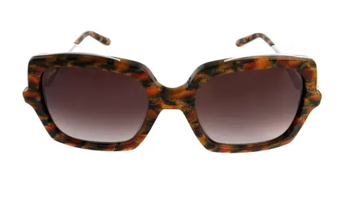 CARTIER Acetate Irregular Shape Sunglasses Women's Tortoiseshell