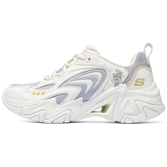 Skechers Stamina V3 Cushioning Anti Slip Wear Resistant Breathability Low Top Casual Shoes Women's White Purple