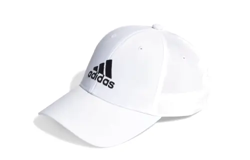 Adidas Recycled Polyester Plain Weave Fabric Baseball Caps Unisex White