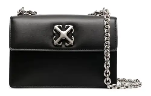 OFF WHITE Jitney 2.0 Logo plaque Shoulder Bag
