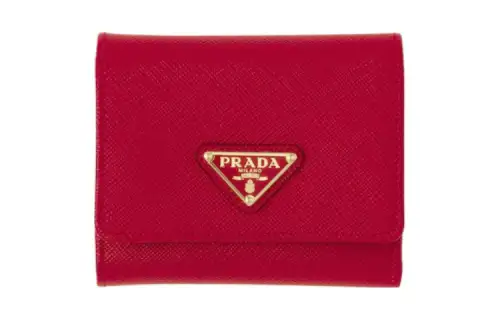 PRADA Saffiano Leather Wallet Small Women's Fire Red