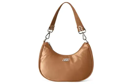 Skechers LeSportsac LePoesi, Collaboration Fabric Crossbody Bag, Shoulder Bag Women's Yellow Sugar Brown