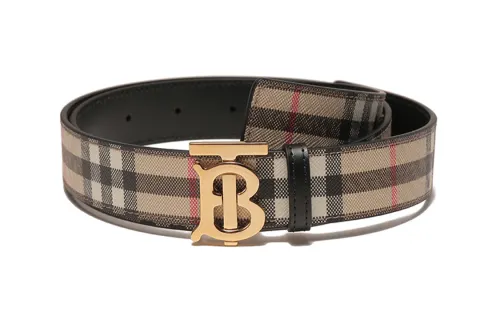 Burberry PU Artificial Leather Belts Women's Beige Width 3cm
