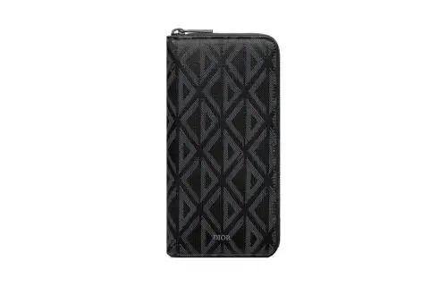 DIOR Canvas With Smooth Calfskin Wallet Men's Black