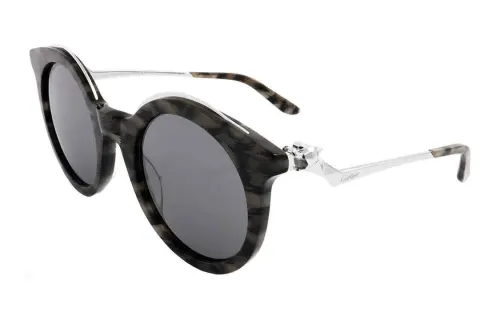 CARTIER Acetate Cat Eye Sunglasses Women's Black