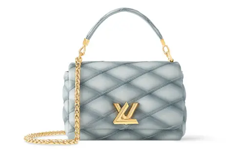 LOUIS VUITTON Lambskin Shoulder Bag, Crossbody Bag, Handbag Medium Women's Light Gray
