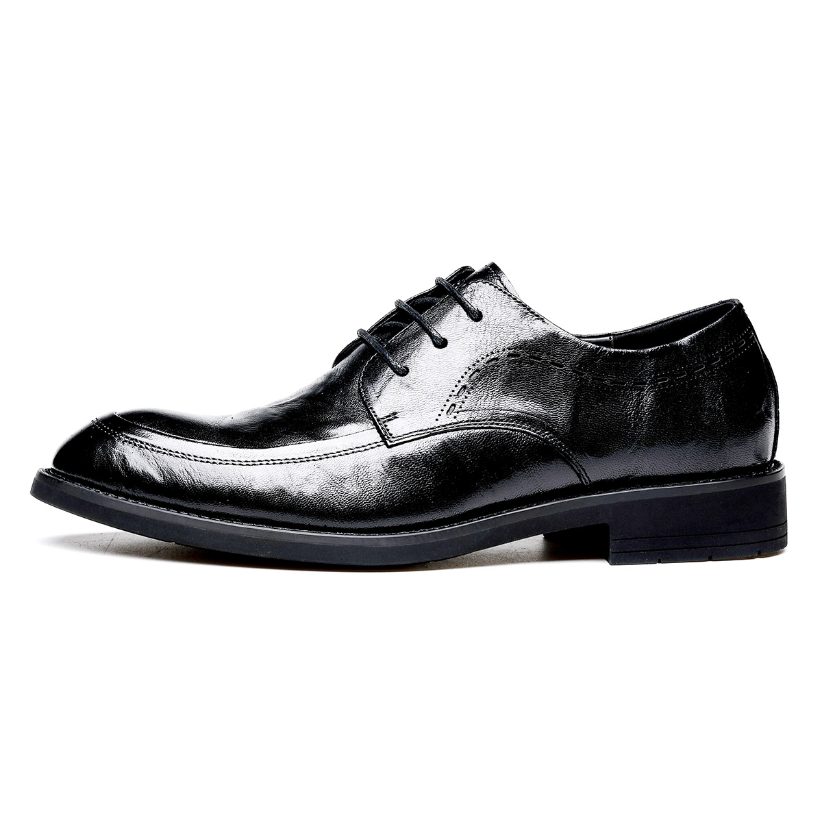 15 MINS Sheepskin simple and comfortable formal leather shoes men's black