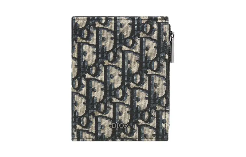 DIOR Fabric Card Holder Men's Beige & Black