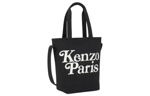 KENZO Canvas With Cotton One Shoulder Crossbody Canvas Bag Handbag Women's Black
