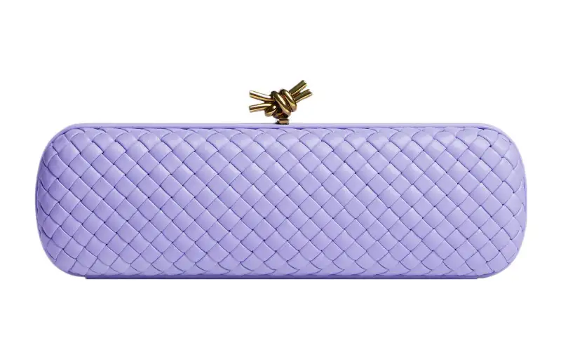 Bottega Veneta Lambskin Clutch Women's Amethyst Color