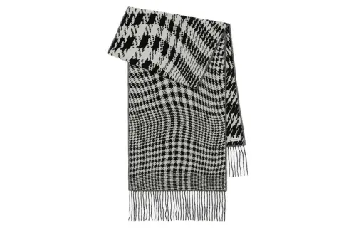 Burberry Wool Cashmere Polyamide Knit Scarves Unisex Black