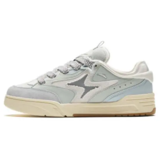 Anta Anti Slip Wear Resistant Low Top Skateboard Shoes Women's Gray Green