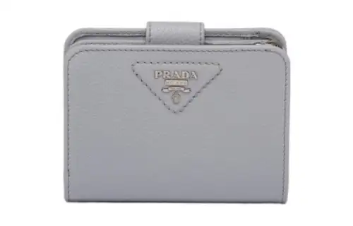 PRADA Leather Wallet Small Women's Cornflower