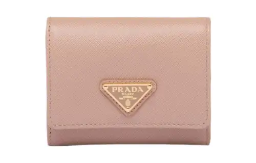 PRADA Saffiano Leather Wallet Small Women's Pink