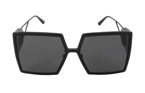 DIOR Acetate Metal Irregular Shape Sunglasses Women's Black