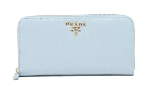 PRADA Saffiano Leather Wallet Large Women's Blue