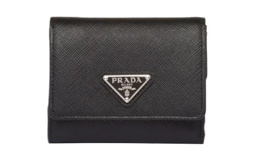PRADA Saffiano Leather Wallet Women's Black