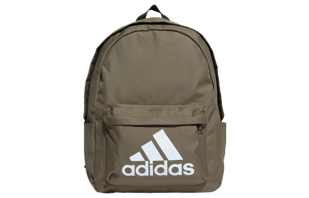 Adidas Recycled Polyester Backpack Unisex Strata Olive Green & White