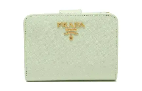PRADA Saffiano Leather Wallet Small Women's Green